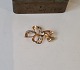 Hermann Siersbøl vintage bow brooch in 14 kt gold with zircon