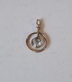 Vintage pendant in 8 kt gold with clear stone