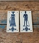Royal Copenhagen toilet signs with blue fluted decoration no. 9875