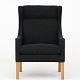 Børge Mogensen / Fredericia Furniture
BM 2204 - Reupholstered Wing-back chair in dark grey Hallingdal wool (col. 180) 
with legs of oak.
Availability: 6-8 weeks
Renovated
