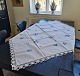Embroidered tablecloth with Blue Flower pattern 140 x 140 cm.