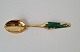 Sorenco Christmas spoon in gilded sterling silver decorated with holly in 1968