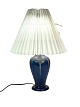 Ceramic table lamp with blue glaze and paper shade, by Michael Andersen. 
5000m2 showroom.
Great condition
