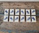 Set of 12 matchboxes embroidered with motif inspired by Blue Flower