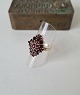 Vintage garnet ring in gilded silver by Hugo Grün