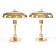 Pair of Danish mid century brass lamps circa 1950. H: 34cm. D: 26cm