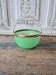 19th century sugar bowl in green opaline glass with brass mounting