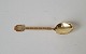 Norwegian mocha spoon in gilded silver and enamel with the text Bergen