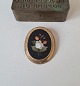 Forgyldt Pietra Dura broche