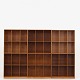 Mogens Koch / Rud. Rasmussen Snedkerier
Set of six bookcases in patinated solid, elm on three bases.
Please note that the images are sample photos and that you can choose the 
number of bookcases and/or cabinets. Our inventory status changes regularly, so 
please contact us for our current stock availability.
Contact us regarding stock
Good condition
