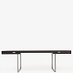 Hans J. Wegner / Johannes Hansen
JH 810 - Freestanding desk with wengé top. Front with two drawers, frame and 
handle in matt chromed steel. Designed in 1970.
1 pc. in stock
Good condition
