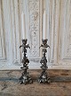 Pair of beautiful Art Nouveau candlesticks decorated with leaves