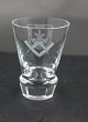 Danish 
freemason glasses, schnapps glasses engraved with freemason symbols, on an 
edge-cutted foot