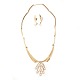 Just Andersen, Denmark, set of 14kt gold necklace and earrings with pearls. L: 
41cm. W: 35,1gr