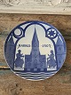 Royal Copenhagen large commemorative plaque on the occasion of the restoration 
of Århus Cathedral 1907 - 28 cm.