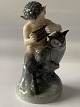 Faun med ugle, figur fra Royal Copenhagen 
Dek. Nr. 2107, 1. sortering