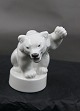 Royal Copenhagen Denmark stoneware Figurine No 333, bear sitting on plinth with 
lifted left paw