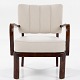 Attributed to Mogens Lassen
Armchair in stained birch wood with back and seat in light woolen cover.
1 pc. in stock
Good, used condition
