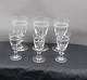 Berlinois glasses with matte pour line by Kastrup/Holmegaard, Denmark. 3 set of 
2 glasses, in all 6 glasses.