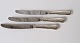 Double serrated dessert knife in silver and steel 17.5 cm.