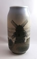 Royal Copenhagen. Large vase with a motif of a mill. Model 2324 - 2306. Heigth 
29 cm (1 quality)