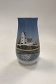 Bing and Grondahl Art Nouveau Vase with Village Church No. 1302/6210