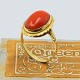 A coral ring in 14k gold