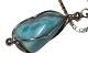 Green Larimer stone in silver mounting with silver necklace