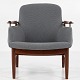 Finn Juhl / Niels Vodder
NV 53 - Rare armchair in solid teak with dark gray textile. Stamped by the 
carpenter. Designed in 1953.
1 pc. in stock
Good condition
