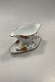 Royal Copenhagen No 93 White Half Laced w. Flowers and Gold Gravy Boat