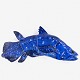 Jeanne Grut / Royal Copenhagen
Væghængt reliefskulptur ""Blå Fisk"" i blåglaseret fajance efter Coelacanther 
fisk.
1 stk. på lager
