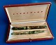 Green marbled Wahl Eversharp Doric fountain pen set with original box