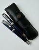 Blue Metallic Harley Davidson fountain pen and ballpoint set With vase