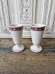Pair of French coffee mugs on a foot - "Mazagran" decorated with purple colored 
border