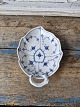 B&G Blue fluted small leaf-shaped dish no. 198