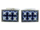 Royal Copenhagen / Michelsen sterling silver and porcelain
Large dark blue cufflinks