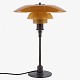 Poul Henningsen / Louis Poulsen.
PH 4/3 - Table lamp with amber glass shades and old switch. Stamped 