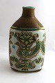 Aluminia. Baca vase med fugle. Nils Thorsson. Model 713/3208. Højde 18 cm. (4 
sortering)