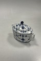 Royal Copenhagen Musselmalet Riflet Sukkerskål med låg No. 434