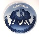 Royal Copenhagen. Mindeplatte #223. 6 juli-platte. 75 års dagen for 
Fredericiaslaget. Diameter 29 cm. Produceret 1924. Tegnet af Oluf Jensen