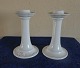 White Magnolia Royal Copenhagen Danish porcelain, pair of high candlesticks 14cm