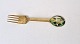 A.Michelsen Christmas fork in gold-plated sterling silver with enamel 1980