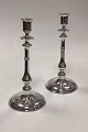 Pair of Tall Silver Plated Candlesticks by I. P. C. Hansen