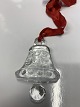 Glass hanging Christmas bell, Bertil Vallien, Kosta Boda.Size 8 x 4.5 cm.