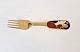 A.Michelsen Christmas fork in gold-plated sterling silver and enamel from 1989