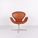 Lænestol - Svanen - Model 3320 - Original Polsteret - Cognac Læder - Arne Jacobsen - Fritz Hansen - 1960erne