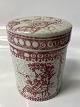 Rød te dåse fra Bjørn Wiinblad,Højde 10 cm.  Ø: 7,5 cm.