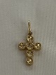 14 karat guld vedhæng Kors med en diamant.Stemplet: Z 585.