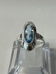 Silver Ladies Ring with Light Blue StoneSize 53