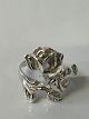 Design silver ring with rosesSize 54